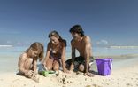 Family games at the beach